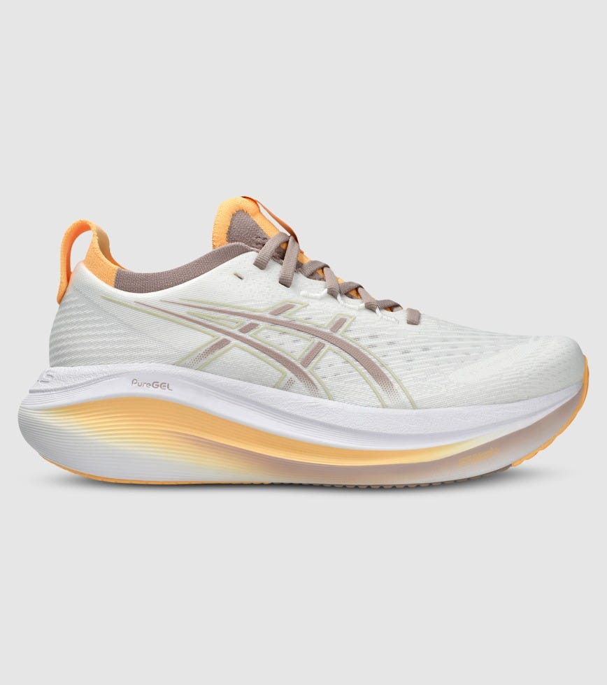 ASICS GEL-NIMBUS 27 WOMENS WHITE FAWN The Athlete's Foot