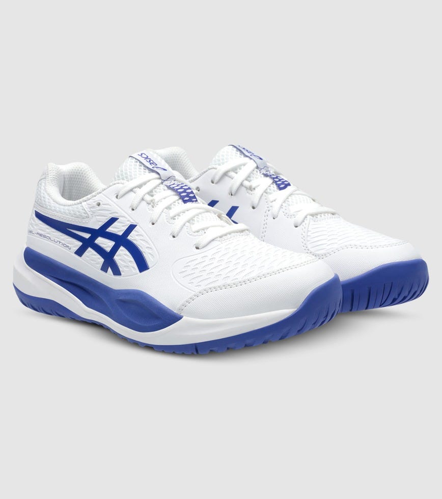ASICS GEL-RESOLUTION X (GS) KIDS TENNIS SHOES WHITE DARK COBALT