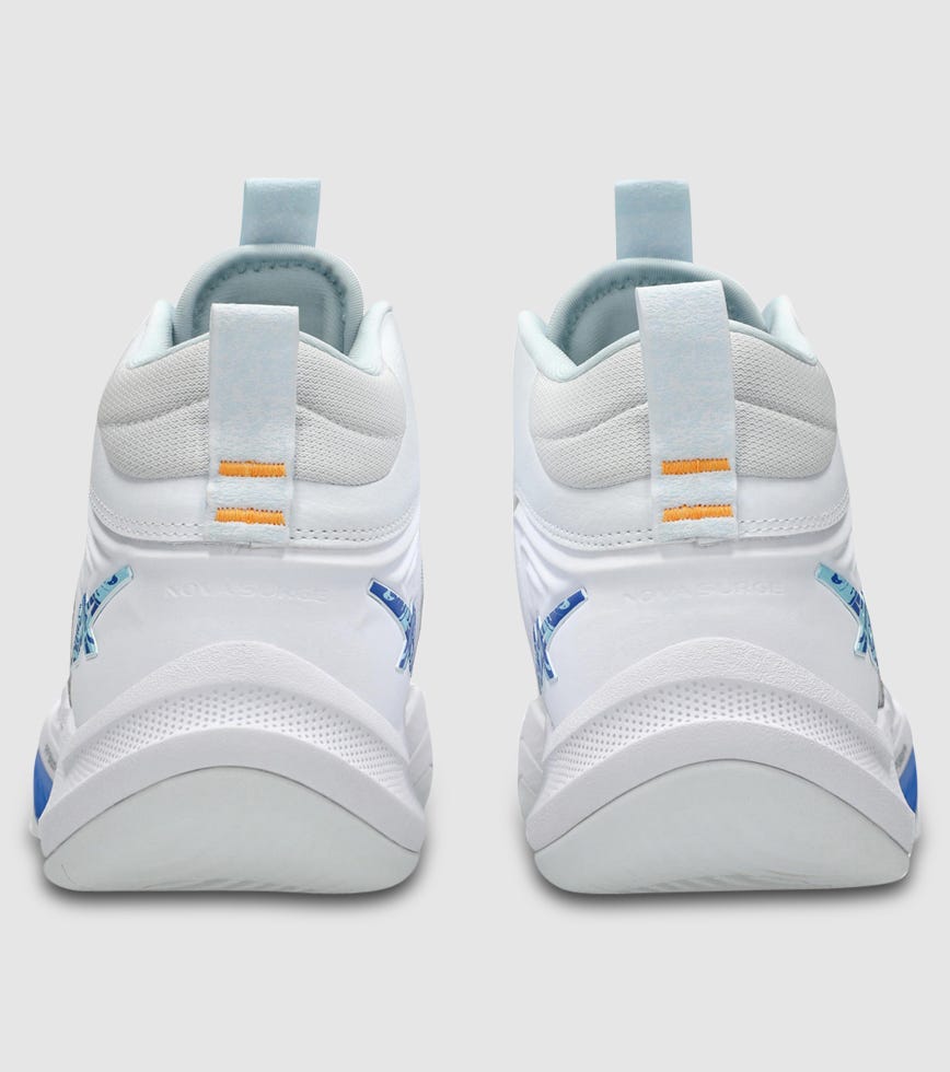 ASICS NOVA SURGE 3 MENS WHITE BRIGHT CYAN | The Athlete's Foot