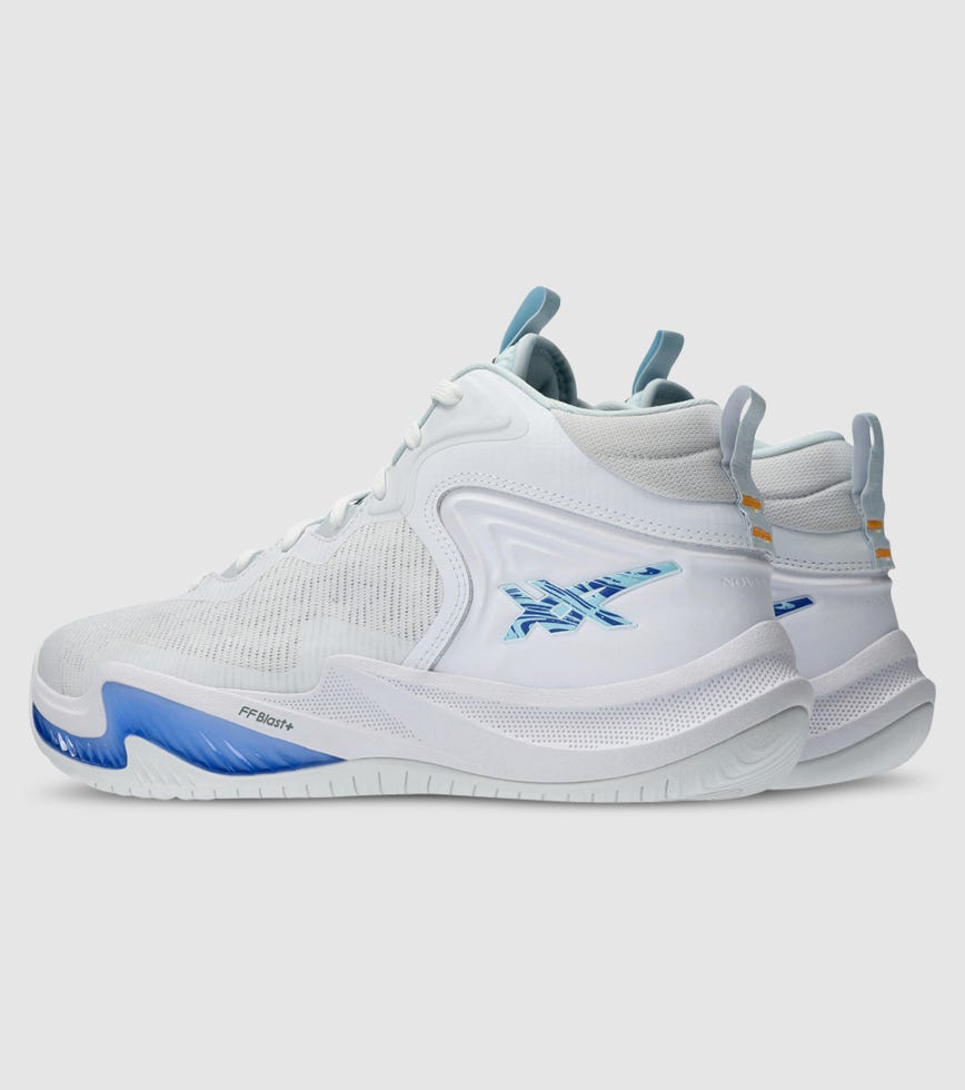 ASICS NOVA SURGE 3 MENS WHITE BRIGHT CYAN | The Athlete's Foot