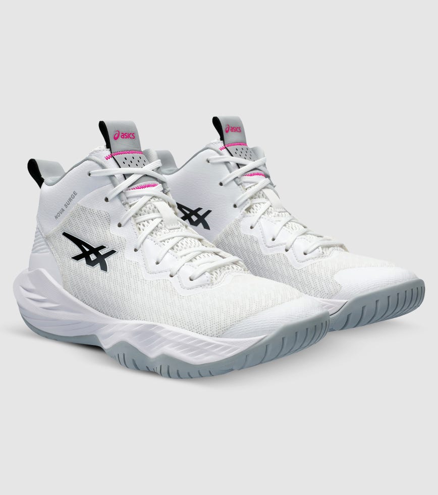 ASICS NOVA SURGE 2 (GS) KIDS BASKETBALL SHOES WHITE CARRIER GREY