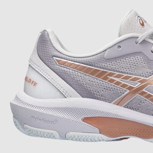 Rose Gold Womens Netball Trainers Size ASICS NETBURNER SHIELD