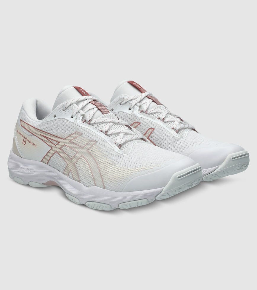 ASICS GEL-NETBURNER ACADEMY 10 WOMENS NETBALL SHOES WHITE MORGANITE ...