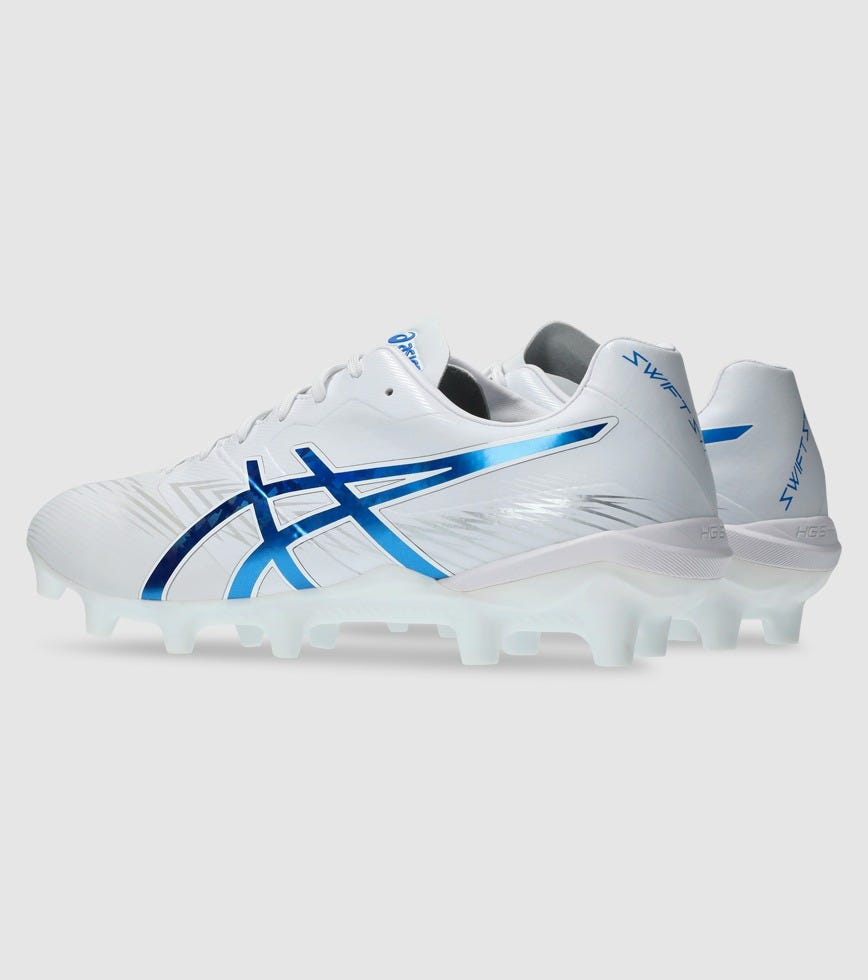 ASICS SWIFT STRIKE MENS FOOTBALL BOOTS WHITE ELECTRIC BLUE | The ...