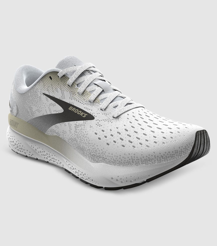 BROOKS GHOST 16 MENS WHITE CREAM PINK The Athlete's Foot