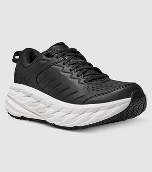 HOKA BONDI SR MENS CARBON BLACK WHITE The Athlete's Foot