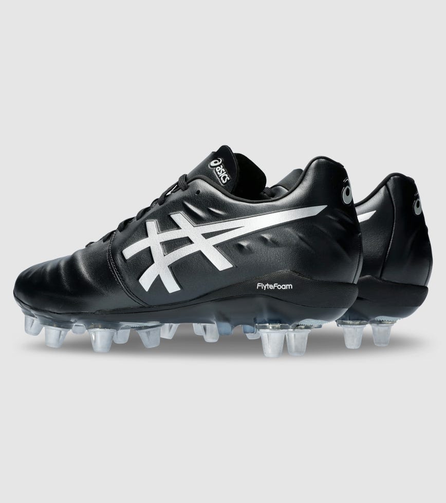 ASICS LETHAL WARNO ST3 (SG) MENS FOOTBALL BOOTS BLACK PURESILVER