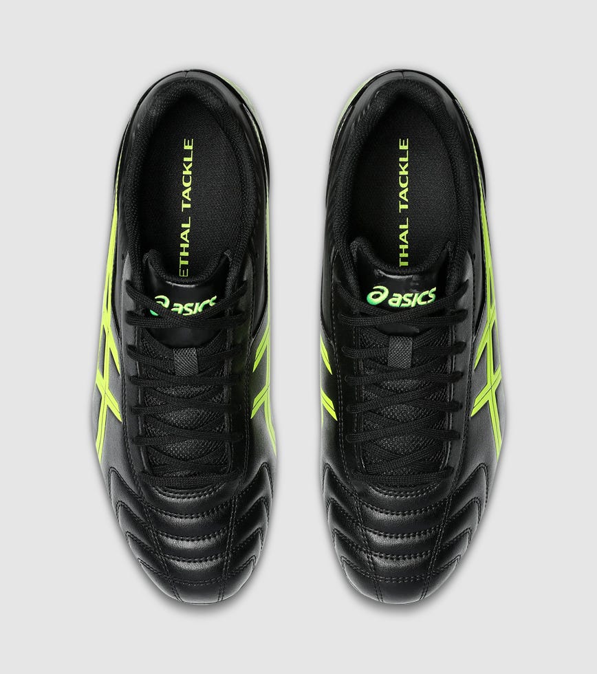 ASICS LETHAL TACKLE MENS BLACK SAFETY YELLOW | The Athlete's Foot