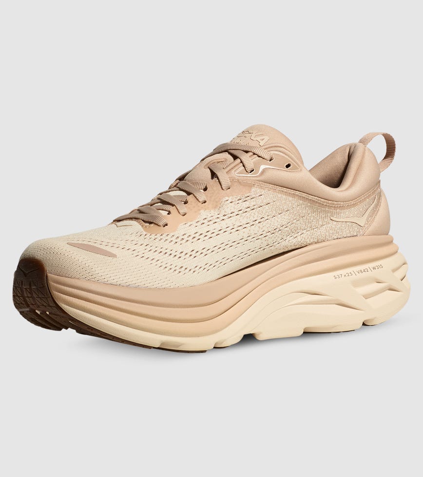 HOKA BONDI 8 MENS SHIFTING SAND VANILLA | The Athlete's Foot
