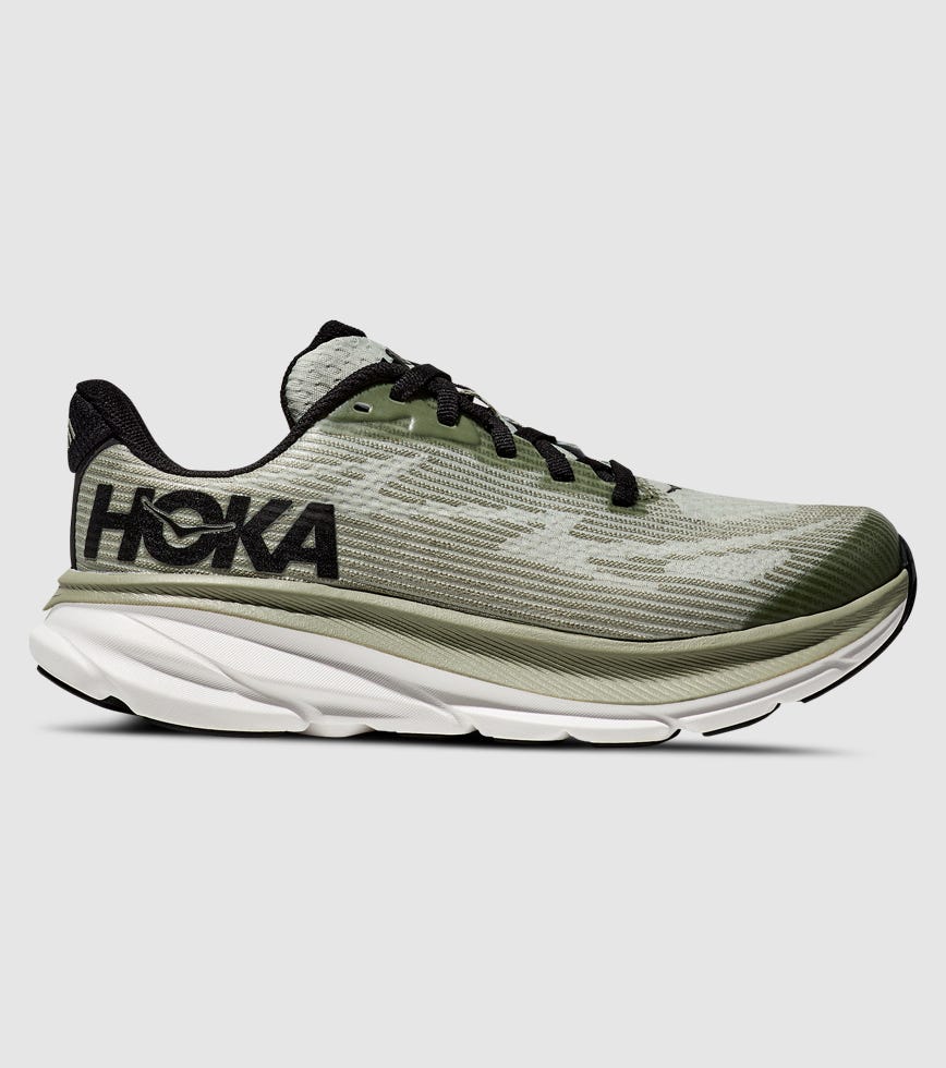 HOKA CLIFTON 9 (GS) KIDS SEA MOSS FOREST LICHEN | The Athlete's Foot