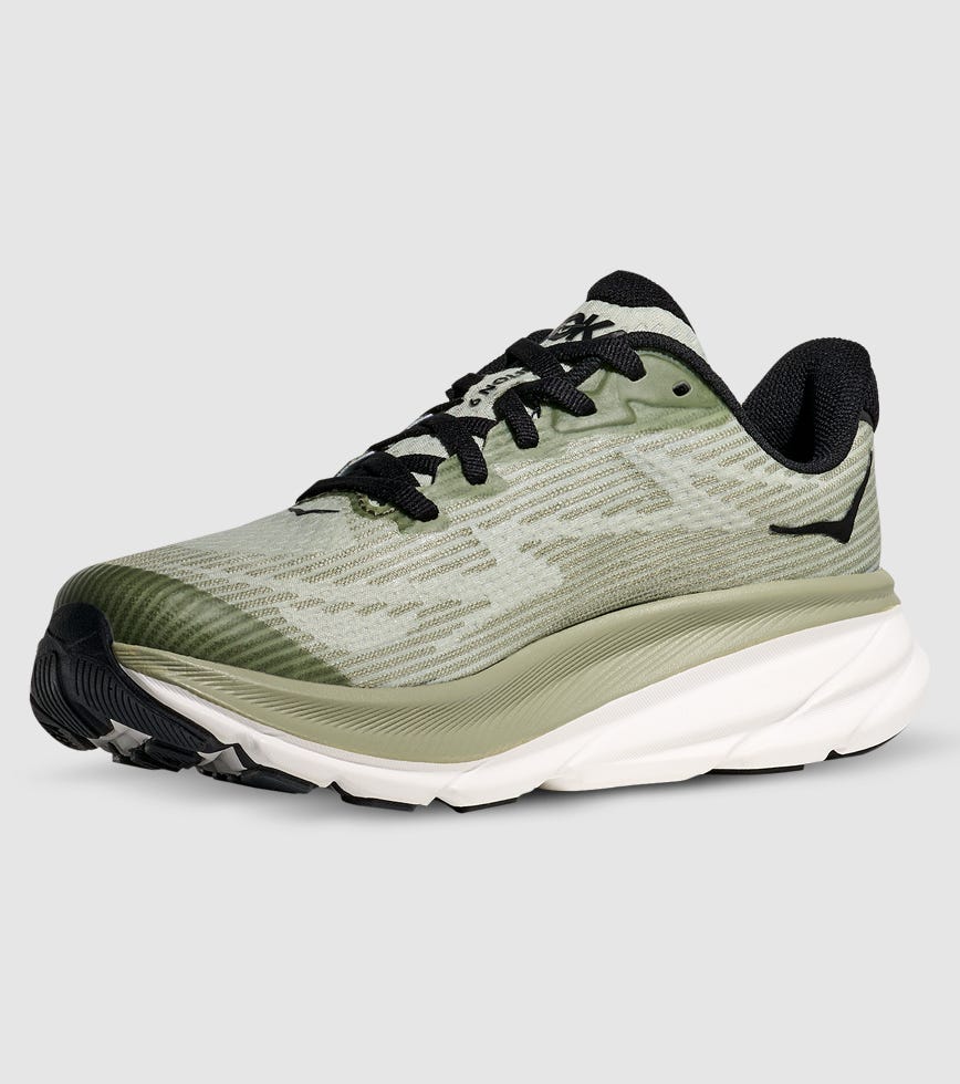 HOKA CLIFTON 9 (GS) KIDS SEA MOSS FOREST LICHEN | The Athlete's Foot