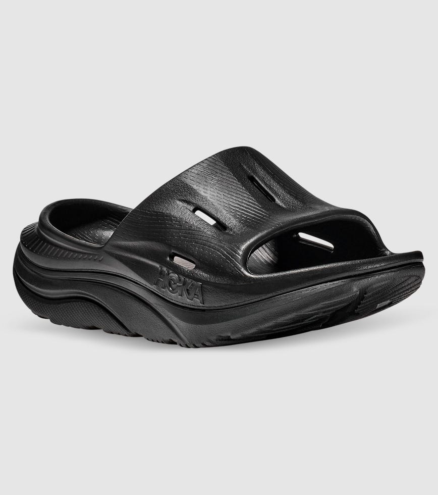 HOKA ORA RECOVERY SLIDE 3 UNISEX SLIDE BLACK BLACK | The Athlete's