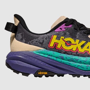 HOKA SPEEDGOAT MENS OATMEAL MOUNTAIN IRIS The Athlete's Foot