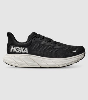 HOKA ARAHI (2E WIDE) MENS BLACK WHITE The Athlete's Foot