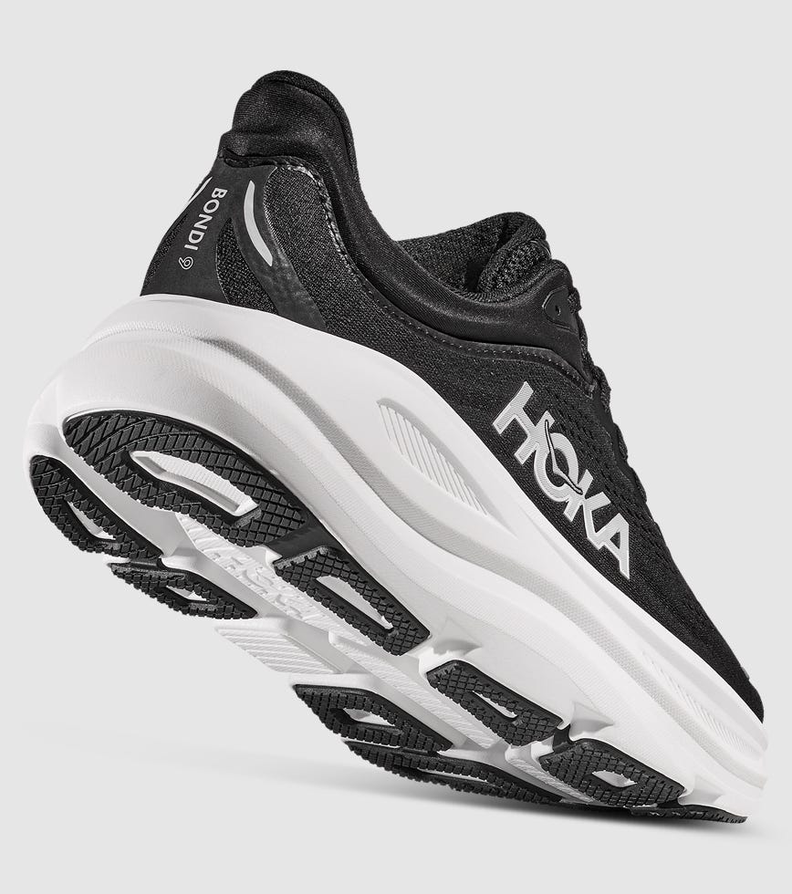 HOKA BONDI MENS BLACK WHITE The Athlete's Foot