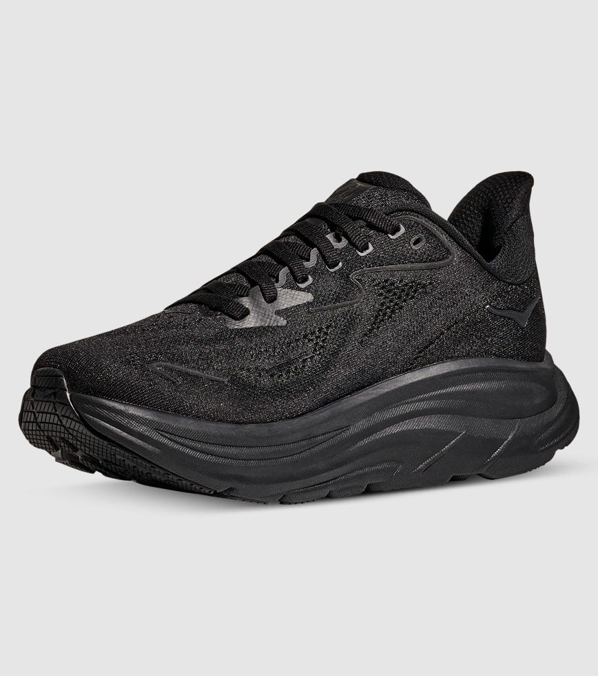 HOKA CLIFTON 10 (4E X WIDE) MENS BLACK BLACK | The Athlete's Foot