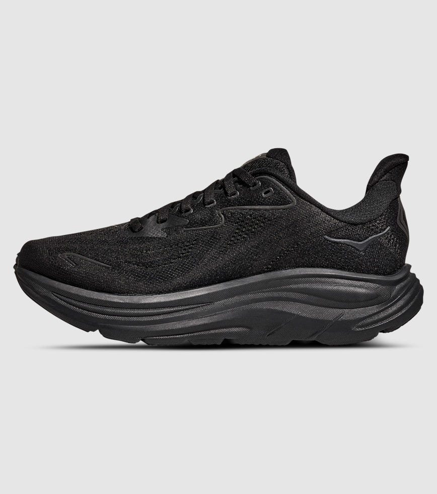 HOKA CLIFTON 10 (2E X WIDE) WOMENS BLACK BLACK | The Athlete's Foot