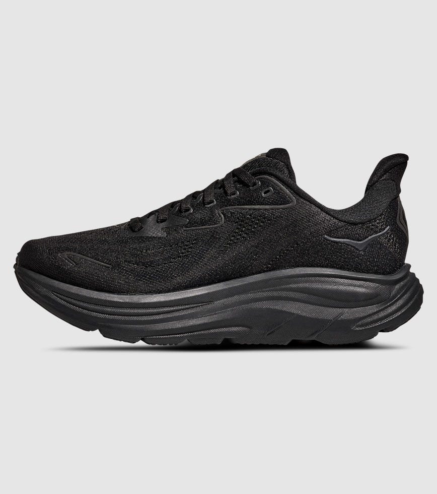 HOKA CLIFTON 10 (2E WIDE) MENS BLACK BLACK | The Athlete's Foot