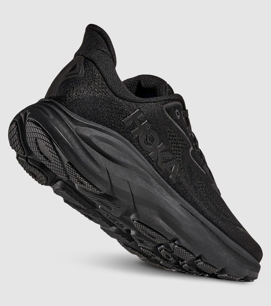 HOKA CLIFTON 10 (D WIDE) WOMENS BLACK BLACK | The Athlete's Foot