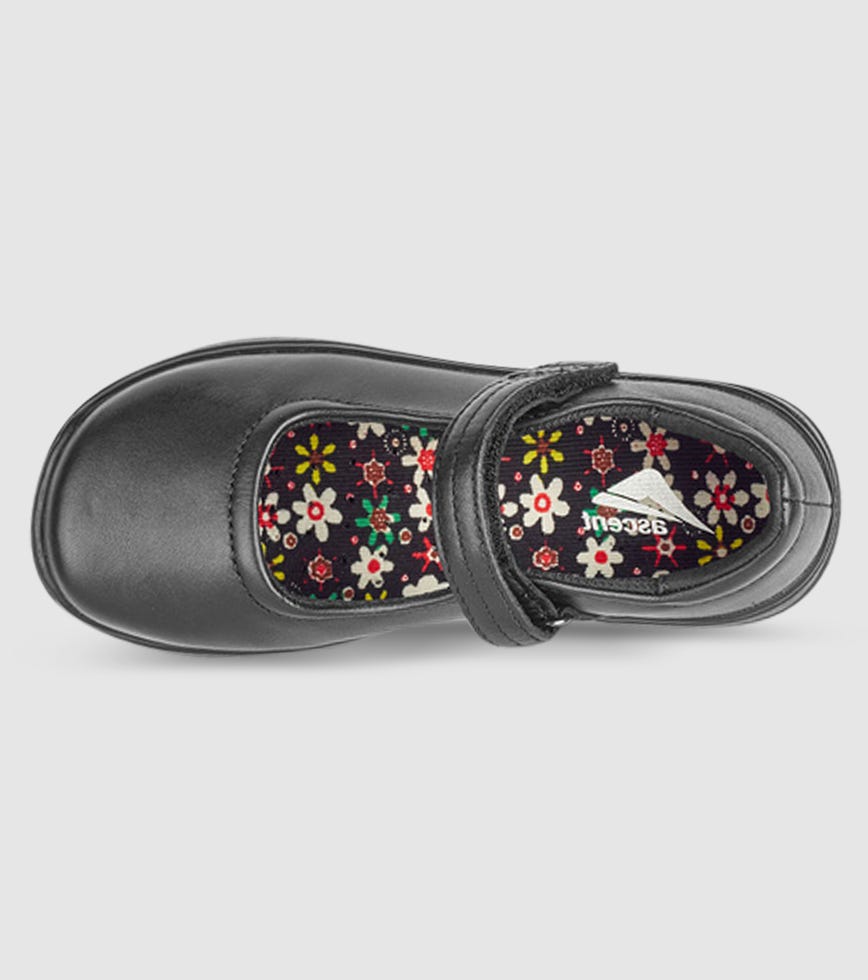 WILDE SCHOOL Girl's JAYNE2 School Black Smooth Shoe 6US