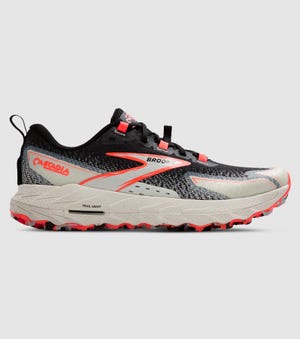 BROOKS CASCADIA 18 WOMENS BLACK BLUE WASH FLAME1