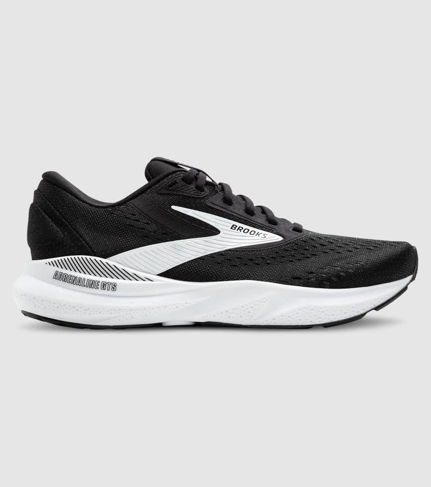 BROOKS ADRENALINE GTS 24 WOMENS BLACK WHITE The Athlete's Foot