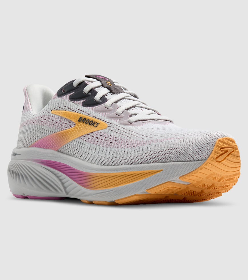 Brooks Womens Ghost 17 Shoes - Oyster / Apricot / Pink main image 1