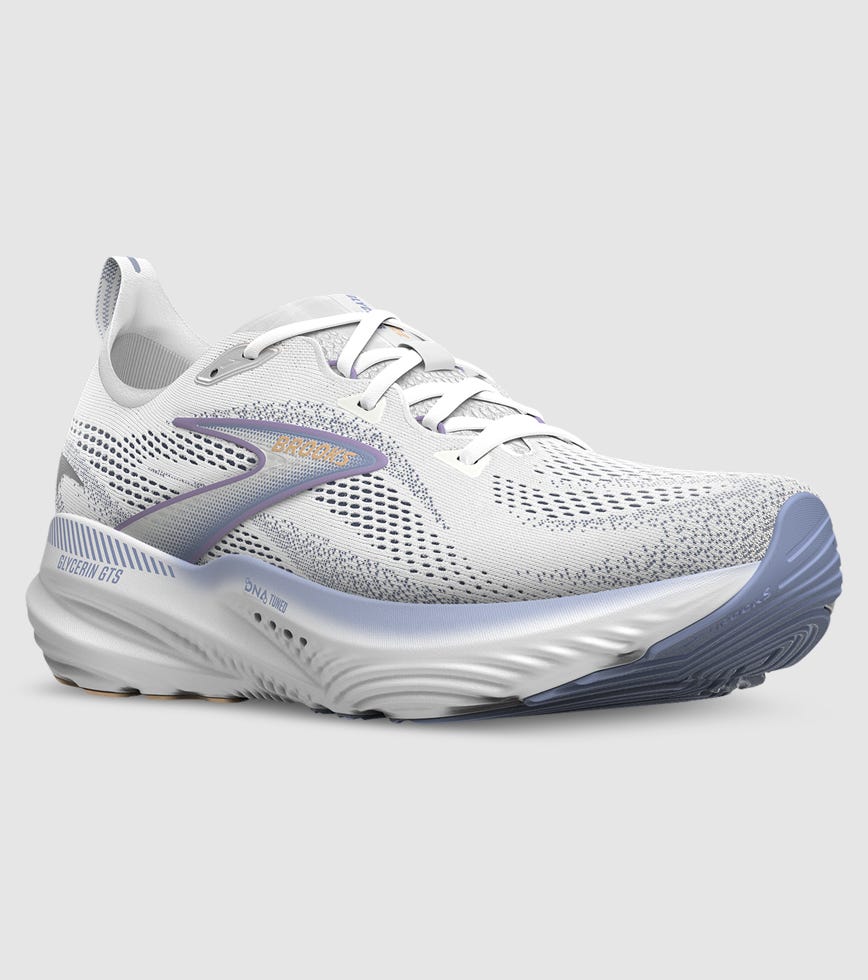 BROOKS GLYCERIN GTS 22 WOMENS WHITE BLUE HERON APRI The