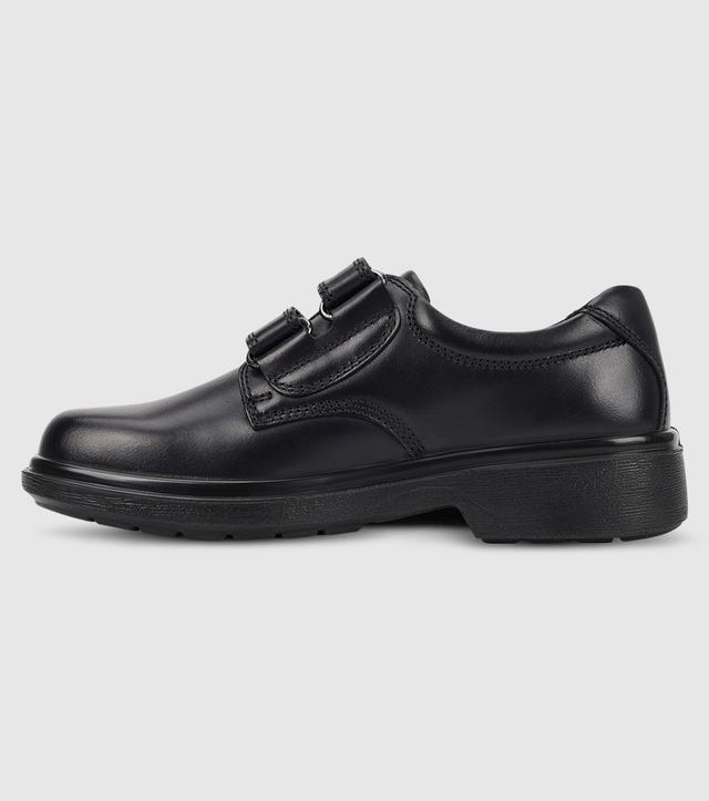 Clarks In Denver CLARKS DENVER E (PS) KIDS V-STRAP SCHOOL SHOES BLACK | The Athlete's Foot