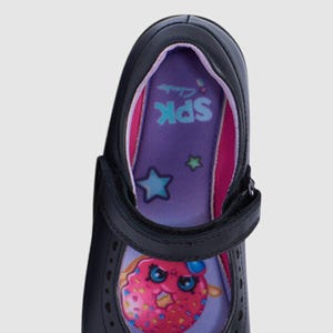 CLARKS BONNIE (D NARROW) JUNIOR GIRLS MARY JANE SCHOOL SHOES BLACK