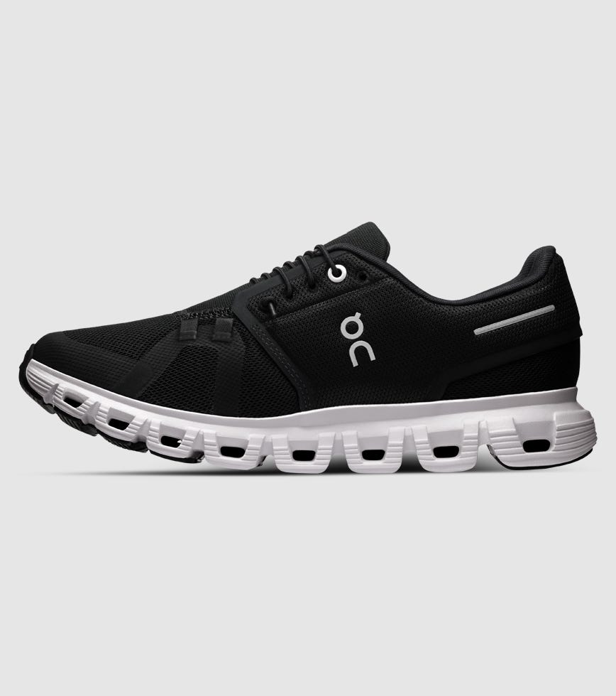 ON CLOUD 6 MENS BLACK WHITE | The Athlete's Foot
