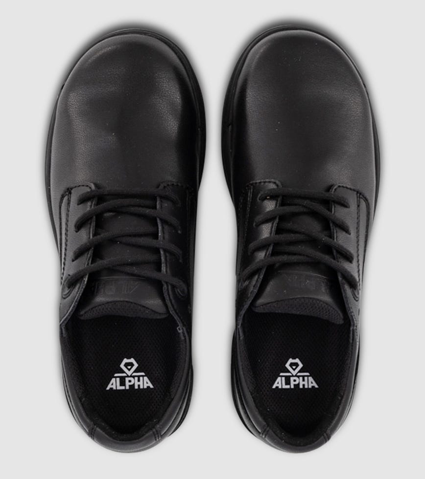 black leather nike school shoes
