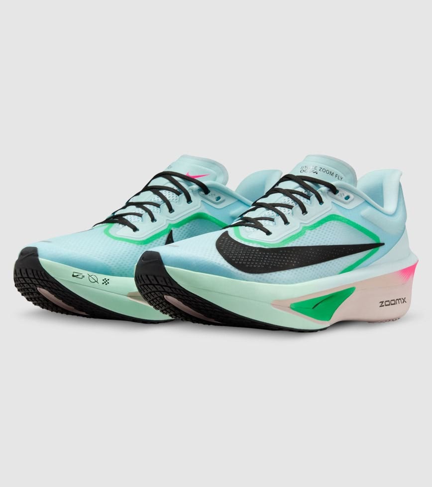 NIKE ZOOM FLY 6 MENS GLACIER ICE BLACK HYPER PINK GREEN SHOCK SILT