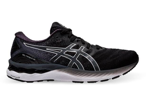 ASICS GEL-NIMBUS 23 (4E) MENS BLACK WHITE | The Athlete's Foot