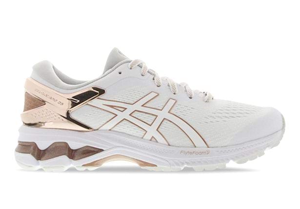 ASICS GEL-KAYANO 26 PLATINUM WOMENS WHITE ROSE GOLD | Grade-School & Senior Running