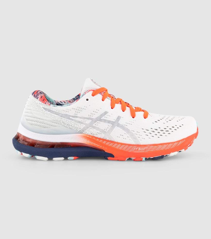 ASICS GEL-KAYANO 28 WOMENS WHITE THUNDER BLUE | The Athlete's Foot ASICS GEL-KAYANO 28 WOMENS WHITE THUNDER BLUE | The Athlete's Foot