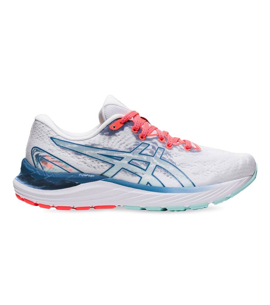 ASICS GEL-CUMULUS 23 WOMENS WHITE GREY FLOSS | The Athlete's Foot ASICS GEL-CUMULUS 23 WOMENS WHITE GREY FLOSS | The Athlete's Foot