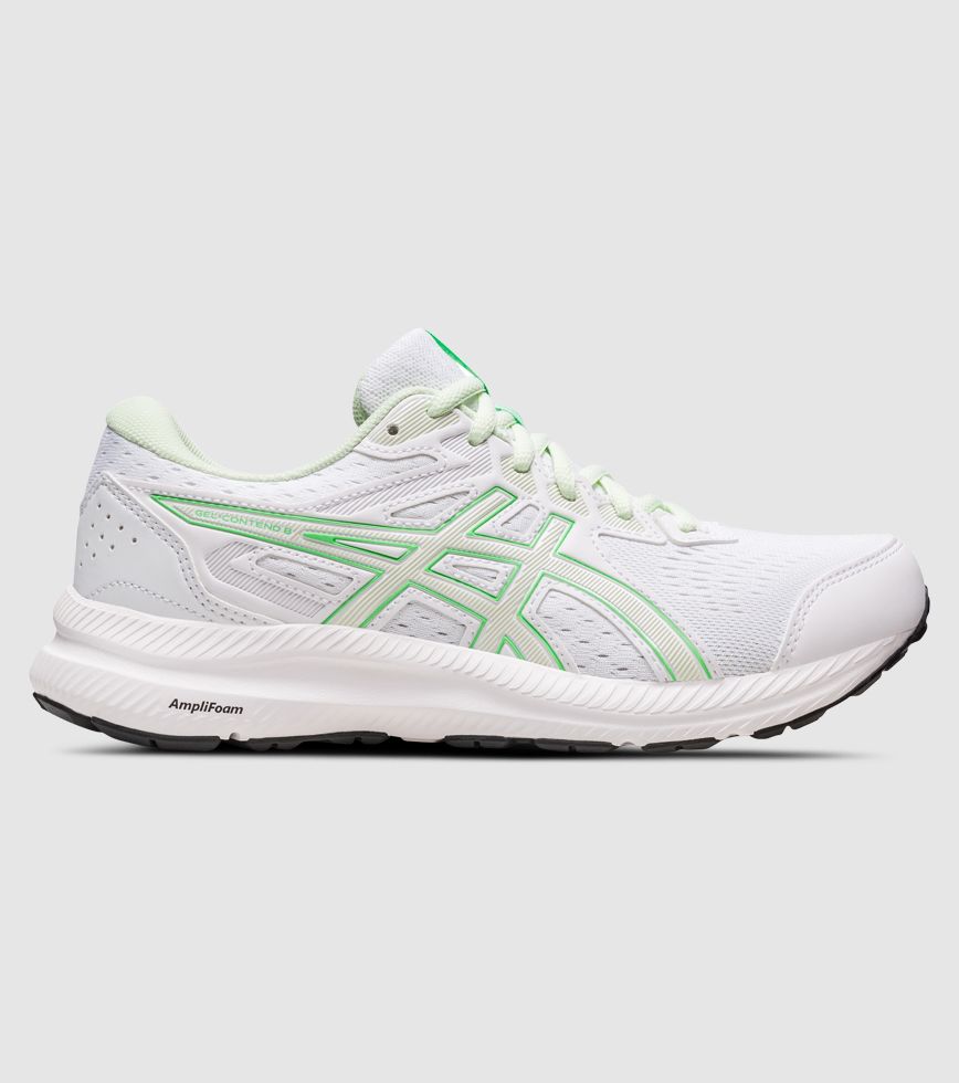 ASICS GEL-CONTEND 8 WOMENS WHITE WHISPER GREEN | The Athlete's Foot ASICS GEL-CONTEND 8 WOMENS WHITE WHISPER GREEN | The Athlete's Foot