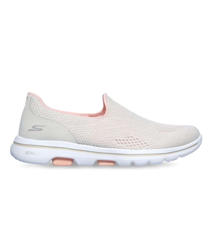 SKECHERS GO WALK 5 OFF WHITE PINK | Athlete's Foot