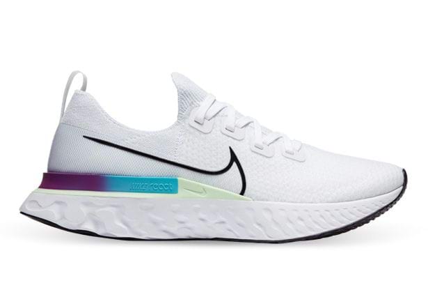 NIKE REACT INFINITY RUN FLYKNIT MENS WHITE BLACK VAPOR GREEN AQUA | The Athlete's