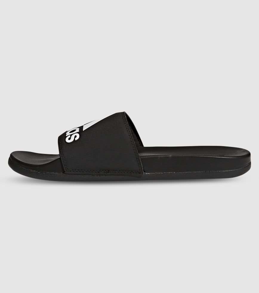 ADIDAS ADILETTE MENS CORE BLACK WHITE | Sandals Shoes