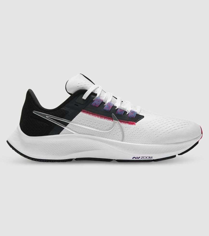 NIKE AIR PEGASUS 38 WOMENS WHITE METALLIC SILVER BLACK | The Athlete's Foot