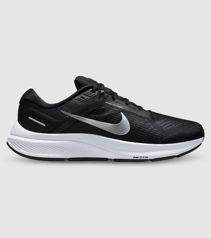 AIR ZOOM STRUCTURE 24 MENS BLACK METALLIC SILVER OFF NOIR | The Athlete's Foot