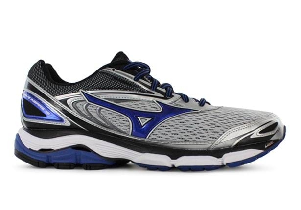 MIZUNO WAVE INSPIRE 13 MENS SILVER TRUE BLUE | Silver Mens Supportive  Running Shoes