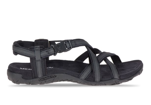 Tyr pegs Lejlighedsvis MERRELL TERRAN ARI LATTICE WOMENS BLACK | Black Womens Sandals