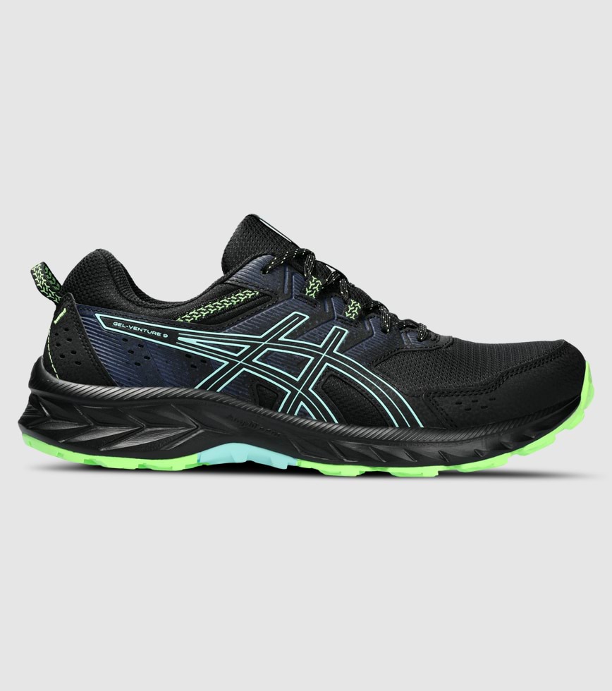 ASICS GEL VENTURE 9 MENS BLACK ILLUMINATE MINT The Athlete s Foot