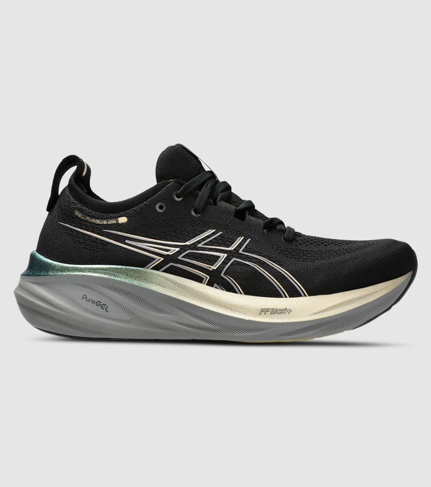 ASICS GEL NIMBUS 26 PLATINUM MENS BLACK CHAMPAGNE The Athlete s Foot