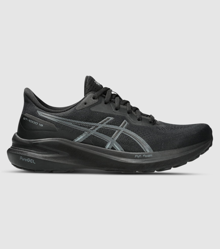 ASICS GT 1000 13 WOMENS WOMENS BLACK STEEL GREY The Athlete s Foot