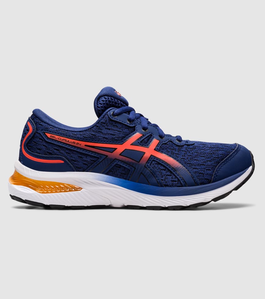 ASICS GEL CUMULUS 24 GS KIDS DEEP OCEAN CHERRY TOMATO The Athlete s Foot