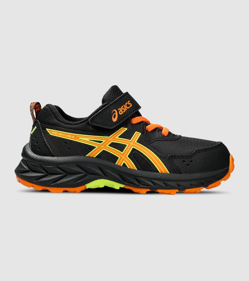 ASICS GEL VENTURE 9 PS KIDS BLACK BRIGHT ORANGE The Athlete s Foot
